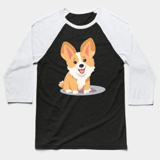 Cartoon Corgi Baseball T-Shirt